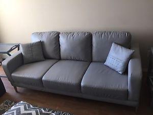 3 seater grey couch and matching 2 seater couch