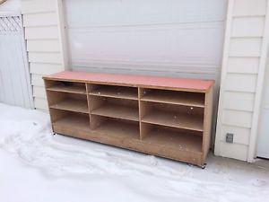 7' long shelf unit for workshop