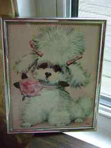 Framed Poodle Puppy Picture