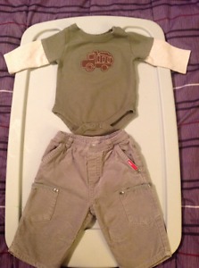 NEW without tags MEXX cords and Garanimals onesie 0-4 months