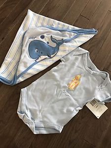 Onesie and hooded towel 12 month