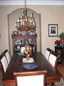 Cherry Dining Room Table and 8 chairs