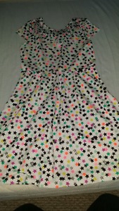 Girls Size  White and Starry Dress
