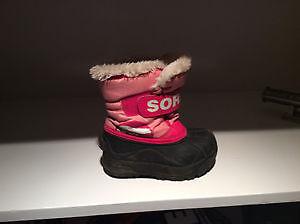 Girls sorel winter boots pink size 7
