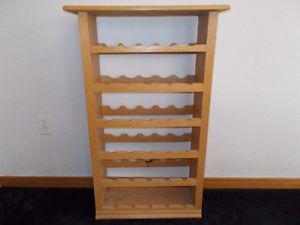 HAND CRAFTED REAL OAK - WINE RACK HOLDS 30