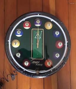 Neon pool ball clock