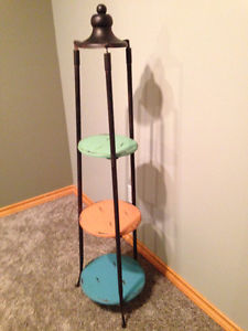 Rustic 3 tier stand with shelves