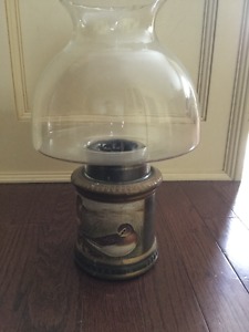 Vintage painted hurricane candleholder