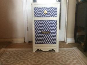 White Night Stand With One Dove Tail Drawer and Cabinet