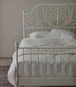 White full-size bed