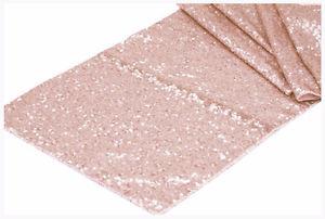 12 Blush Sequin Table runner 12 inch x 108 inch