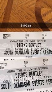 2 tickets Dierks Bentley. Forsale