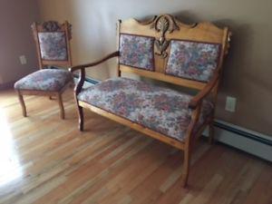 Antique settee and chair