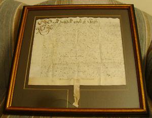 Framed Historical Legal Parchment
