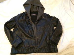 Kenneth Cole Reaction XL Faux Leather Mens Jacket zip out