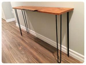 Live edge and steel hairpin leg table