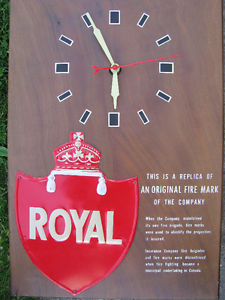 Replica FIRE MARK,Royal Insurance Company Clock