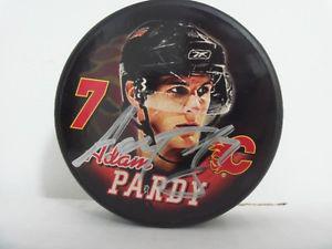 Signed Adam Pardy puck Calgary Flames NHL Newfoundlander