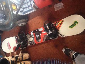 Snowboard,boots and bindings