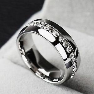 Stainless Steel Diamond Ring
