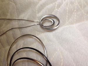 Sterling silver necklace and bangles
