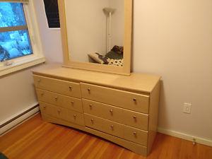 Tan Dresser with mirror for sale!