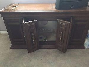 Tv console with record player