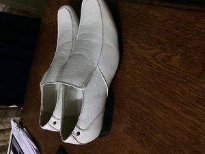 White leather dress shoe