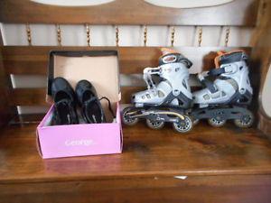 tap shoes and roller blads size 13 girls
