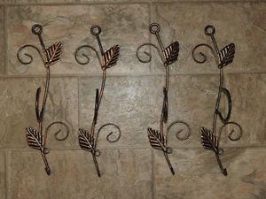 4 wall hooks (leaf themed) - all for $5