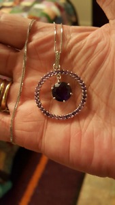 Beautiful Amethyst pendant with 18" chain