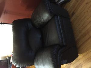 Bonded leather couch and chair