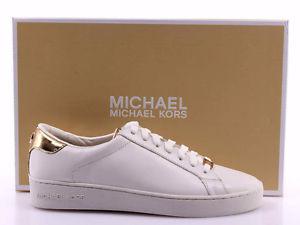 NEW - MICHAEL KORS WHITE LEATHER SNEAKERS