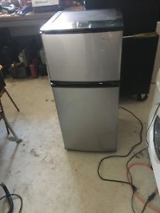 New stainless steel mini fridge.