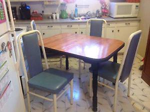 Real hard wood table and chairs