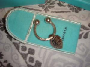 Tiffany & Co Sterling Silver Heart Ball Key Ring