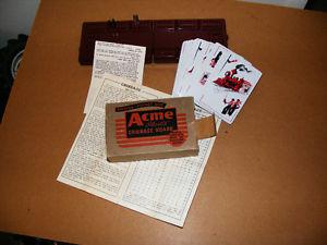 Vintage Acme Folding Pocket Size Travel Cribbage Board