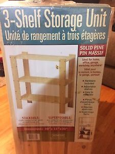Wooden 3 shelf storage unit New