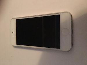 iPhone 5 white. Works perfect. W Telus,no charger