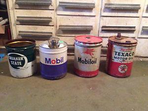 4 vintage 5 gallon pails