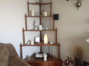 Antique maple corner shelf $
