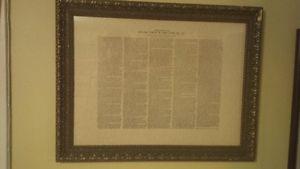 Framed Copy of Magna Carta