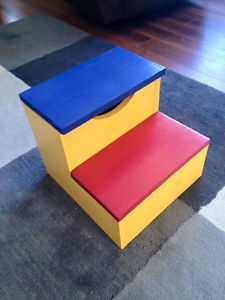 Handmade step stool with built in storage