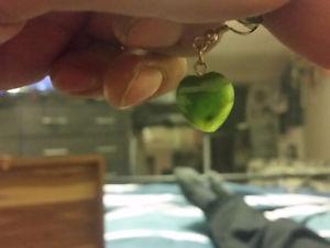 Jade heart earrings 20$