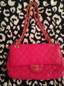 NEW FAUX CHANEL PINK QUILTED BAG