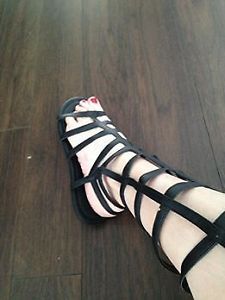 NEW LADIES SIZE 9 TALL GLADIATOR SANDALS BROWN OR BLACK