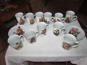 Norman Rockwell cups & Plates