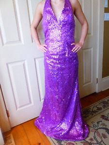 Purple Sequin Gown - size Medium