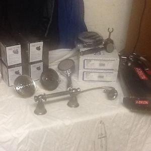 Various shower head and faucets