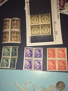 Vintage WWII German stamp blocks